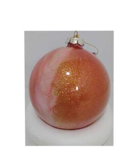 Pallina natalizia in vetro rosa sfumata