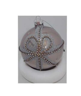 Pallina natalizia ARGENTO con strass