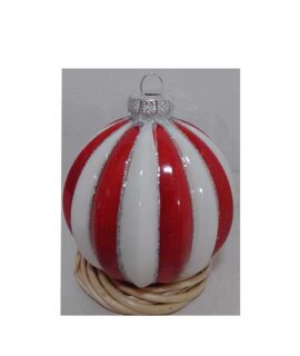 Pallina natalizia bianca/rossa/argento