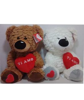 Peluche orsetto riccio con cuore TI AMO