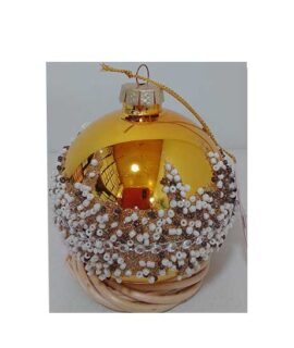 Pallina natalizia ORO con perline e glitter