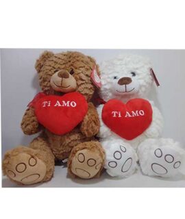 Peluche orso riccio con cuore TI AMO