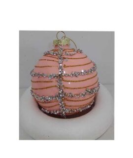 Pallina natalizia rosa con strass