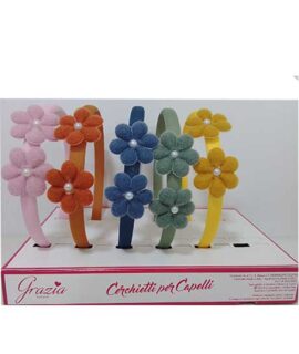 Cerchietto per capelli con 2 fiori