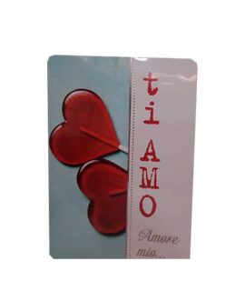 Biglietto amore con lecca lecca cuore