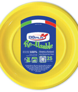 Piatto DOPLA in plastica riutilizzabile 22 cm