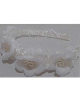 Cerchietto per capelli di raso e fiori