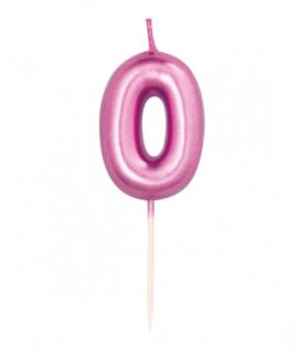 Candela numeri fucsia metallizzato
