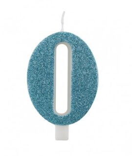 Candela numeri colore Tiffany 9.5 cm