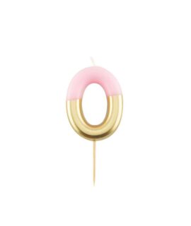Candela numeri rosa-oro