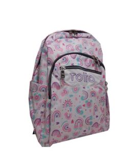 Zaino TOTTO Acuareles 2 bianco con arcobaleni