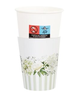 Bicchiere di carta FLORAL WHITE