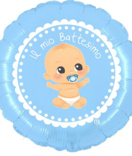 Pallone BATTESIMO su sfondo celeste