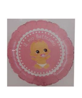 Pallone BATTESIMO su sfondo rosa