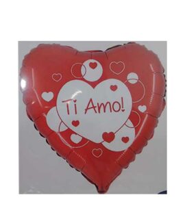 Pallone cuore Ti amo con cuori e pois