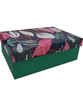 Scatola regalo verde con fiori