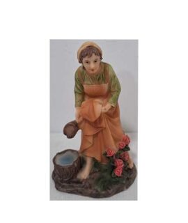Personaggio presepe DONNA CON ROSE ROSSE