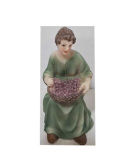 Personaggio presepe DONNA SEDUTA CON UVA