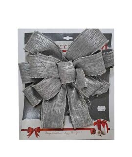 Fiocco natalizio ARGENTO con perline