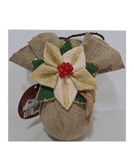 Pallina natalizia in tessuto con Stella di Natale