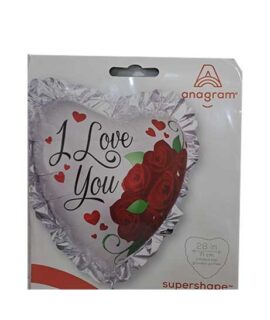 Pallone Cuore I love you con rose