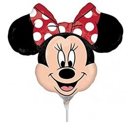 Pallone testa di MINNIE con fiocco rosso a pois