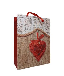 Busta regalo con cuore rosso