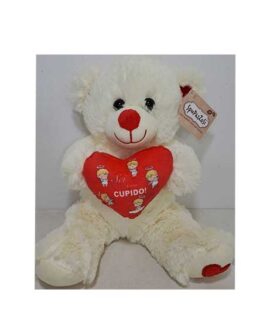 Peluche orsetto bianco con cuore cupido
