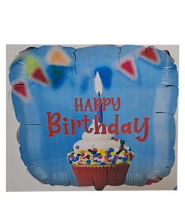 Pallone Happy Birthday con cupcake