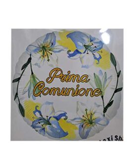Pallone COMUNIONE con gigli celesti 28''