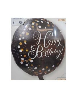 Pallone Happy Birthday nero