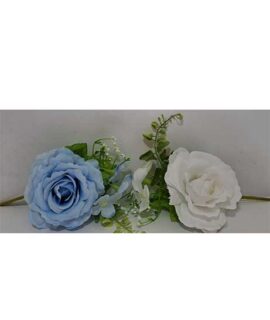 Rosa + fiori + foglie artificiali