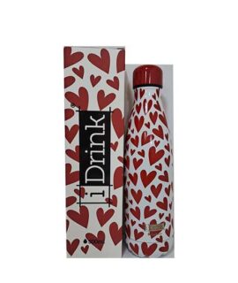 Borraccia in acciaio CUORI ROSSI 500 ml I-Drink I-TOTAL