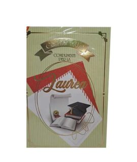 Biglietto laurea su sfondo rigato