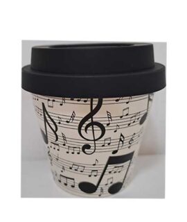 Tazzina in bambù 90 ml I DRINK I-TOTAL fantasia note musicali