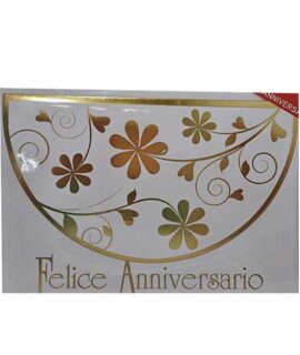 Biglietto anniversario con scritta oro