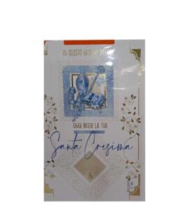 Biglietto cresima portasoldi con simboli celesti