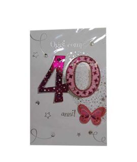 Biglietto 40 anni paillettes