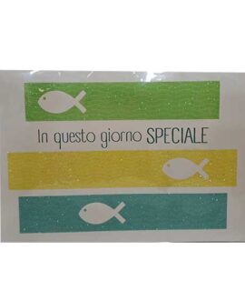 Biglietto comunione con pesciolini pop up