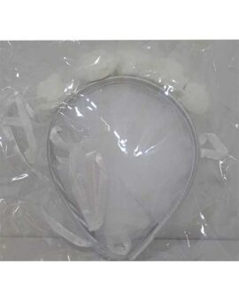 Cerchietto nubilato con roselline e velo