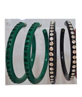 Orecchini cerchi in PVC con strass