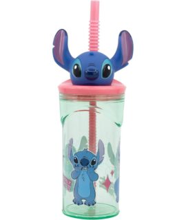 Bicchiere con cannuccia STITCH 3D