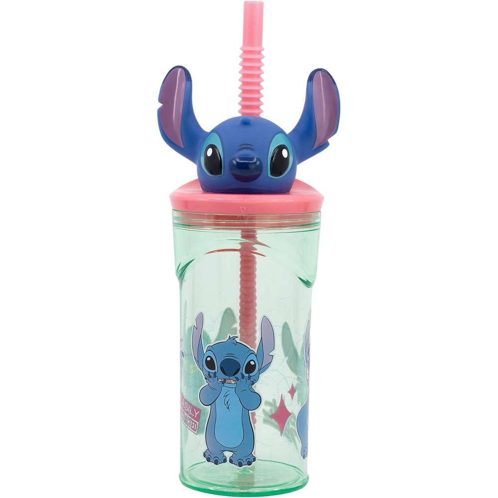 disney-lilo-e-stitch-bicchiere-con-cannuccia-3d-360ml-per-bambini-tritan-bpa-free