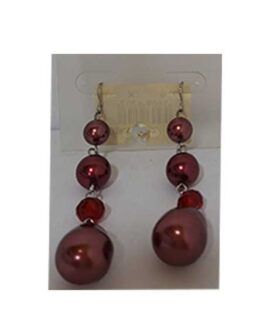 Orecchini bigiotteria perle bordeaux