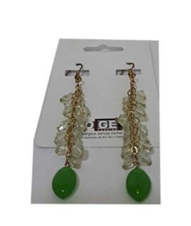 Orecchini di bigiotteria con pendente verde