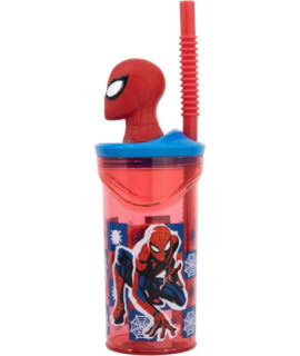 Bicchiere con cannuccia SPIDER MAN 3D