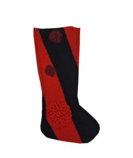 Calza Porta Dolci in lana rosso/nero