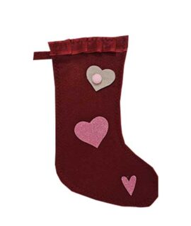 Calza Porta Dolci in feltro rosso