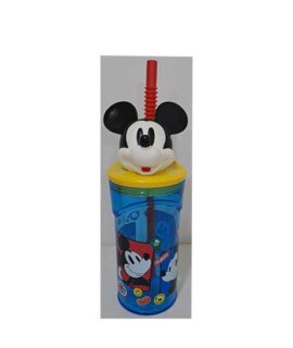 Bicchiere con cannuccia TOPOLINO 3D