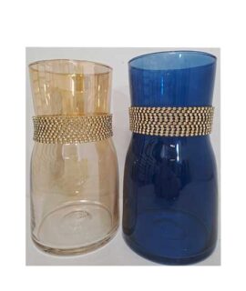 Vaso in vetro con strass